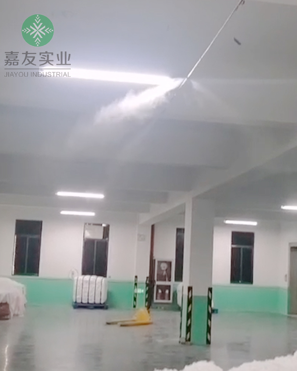 浙江聚優非織造材料科技有限公司紡織車間高壓微霧加濕器加濕2